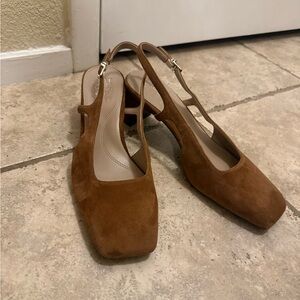 Naturalizer Carmen Slingback Dark Chestnut Brown Suede